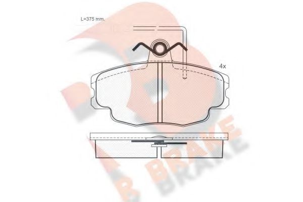 R BRAKE RB0863 Комплект тормозных колодок, дисковый тормоз 