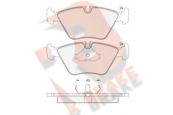 R BRAKE RB0883 Комплект тормозных колодок, дисковый тормоз 