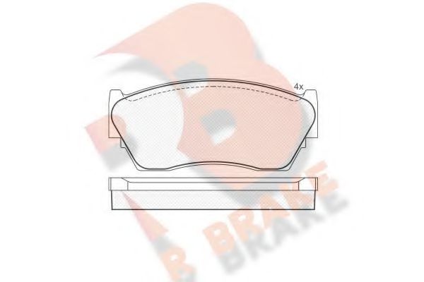 R BRAKE RB0937 Комплект тормозных колодок, дисковый тормоз 