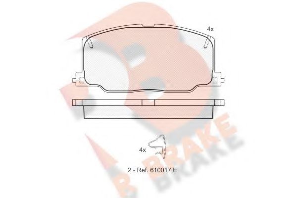 R BRAKE RB1004 Комплект тормозных колодок, дисковый тормоз 