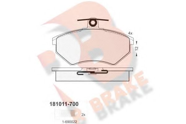 R BRAKE RB1011-700 Тормозные колодки для VOLKSWAGEN (Фольксваген) R BRAKE RB1011-700 Тормозные колодки для VOLKSWAGEN (Фольксваген)