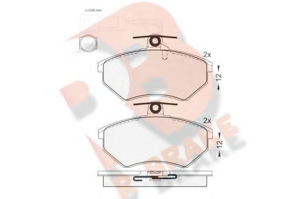 R BRAKE RB1013 Комплект тормозных колодок, дисковый тормоз 