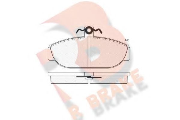R BRAKE RB1014 Комплект тормозных колодок, дисковый тормоз 