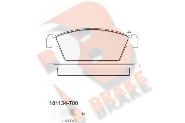 R BRAKE RB1134-700 Тормозные колодки для DAEWOO (Дэу) R BRAKE RB1134-700 Тормозные колодки для DAEWOO (Дэу)