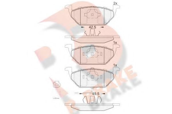 R BRAKE RB1349 Тормозные колодки для VOLKSWAGEN BORA / JETTA V (1K5), GOLF V Variant (1K5), JETTA V (1K5), VENTO V (1K5) 1.4 TSI R BRAKE RB1349 Тормозные колодки для VOLKSWAGEN BORA / JETTA V (1K5), GOLF V Variant (1K5), JETTA V (1K5), VENTO V (1K5) 1.4 TSI