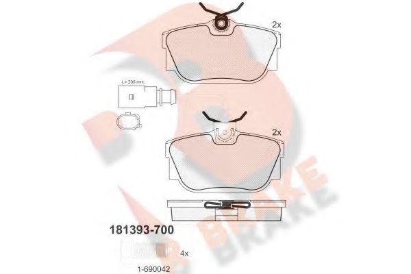 R BRAKE RB1393-700 Тормозные колодки для VOLKSWAGEN (Фольксваген) R BRAKE RB1393-700 Тормозные колодки для VOLKSWAGEN (Фольксваген)