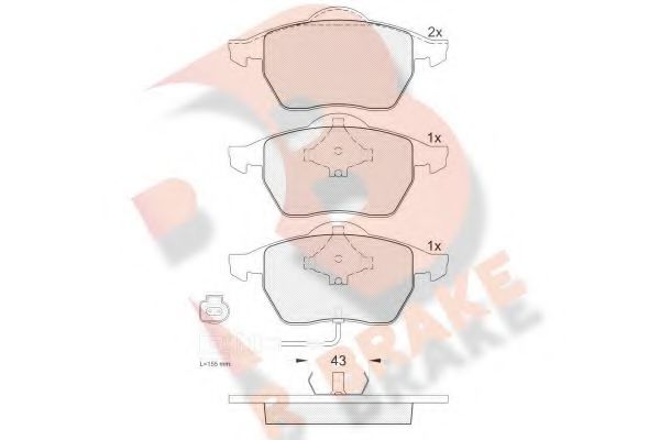 R BRAKE RB1396 Тормозные колодки для VOLKSWAGEN (Фольксваген) R BRAKE RB1396 Тормозные колодки для VOLKSWAGEN (Фольксваген)