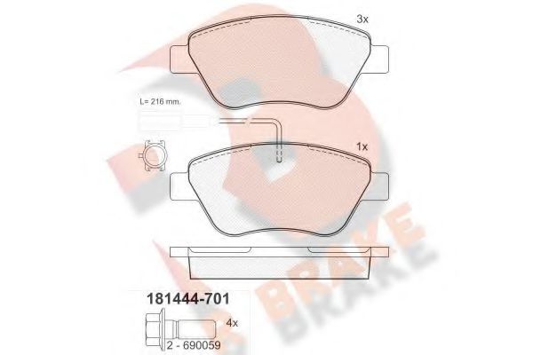R BRAKE RB1444-701 Тормозные колодки для FIAT IDEA (Фиат Идэа) R BRAKE RB1444-701 Тормозные колодки для FIAT IDEA (Фиат Идэа)
