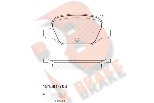 R BRAKE RB1501-703 Тормозные колодки для CHRYSLER YPSILON (Крайслер Ъпсилон) R BRAKE RB1501-703 Тормозные колодки для CHRYSLER YPSILON (Крайслер Ъпсилон)