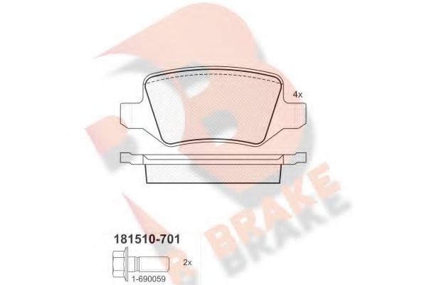 R BRAKE RB1510-701 Тормозные колодки для MERCEDES-BENZ A-CLASS (Мэрcэдэс-бэнз А класс) R BRAKE RB1510-701 Тормозные колодки для MERCEDES-BENZ A-CLASS (Мэрcэдэс-бэнз А класс)