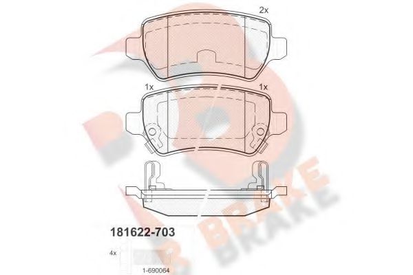 R BRAKE RB1622-703 Тормозные колодки для HYUNDAI (Хендай) R BRAKE RB1622-703 Тормозные колодки для HYUNDAI (Хендай)