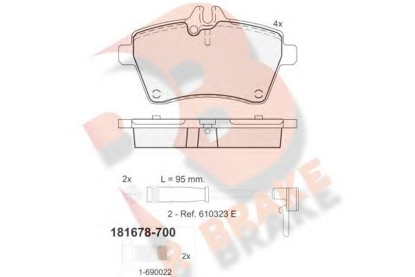 R BRAKE RB1678-700 Тормозные колодки для MERCEDES-BENZ A-CLASS (Мэрcэдэс-бэнз А класс) R BRAKE RB1678-700 Тормозные колодки для MERCEDES-BENZ A-CLASS (Мэрcэдэс-бэнз А класс)