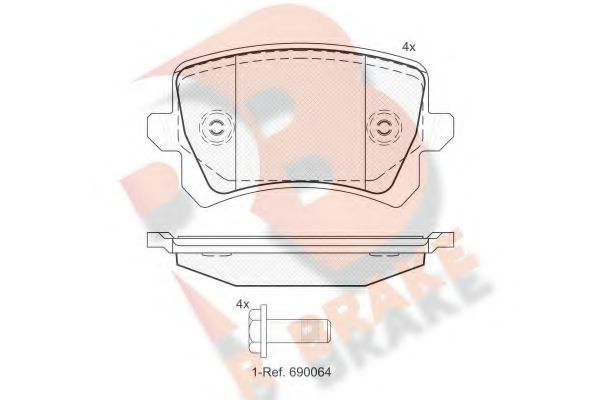 R BRAKE RB1857 Тормозные колодки для VOLKSWAGEN (Фольксваген) R BRAKE RB1857 Тормозные колодки для VOLKSWAGEN (Фольксваген)