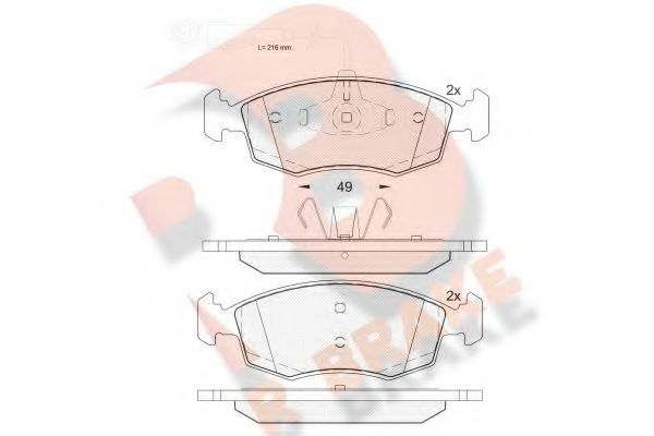R BRAKE RB2033 Тормозные колодки для FIAT 500 (Фиат 500) R BRAKE RB2033 Тормозные колодки для FIAT 500 (Фиат 500)