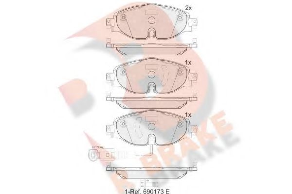 R BRAKE RB2111 Тормозные колодки для VOLKSWAGEN (Фольксваген) R BRAKE RB2111 Тормозные колодки для VOLKSWAGEN (Фольксваген)