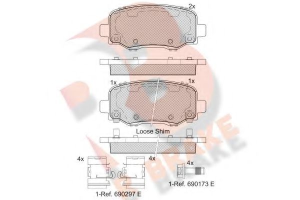 R BRAKE RB2176-203 Тормозные колодки для JEEP RENEGADE (Джип Рэнэгадэ)