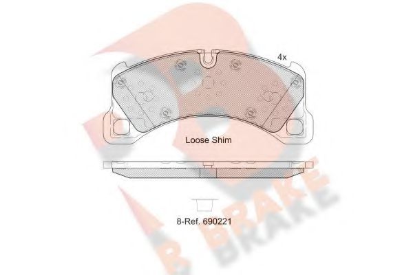 R BRAKE RB2206 Тормозные колодки для PORSCHE (Порше) R BRAKE RB2206 Тормозные колодки для PORSCHE (Порше)