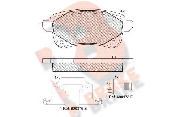 R BRAKE RB2222-208 Тормозные колодки для RENAULT ESPACE V (Рено Эспаcэ v) R BRAKE RB2222-208 Тормозные колодки для RENAULT ESPACE V (Рено Эспаcэ v)