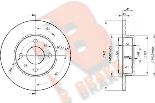 R BRAKE 78RBD23465 Тормозной диск для FIAT (Фиат) R BRAKE 78RBD23465 Тормозной диск для FIAT (Фиат)