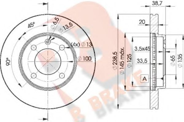 R BRAKE 78RBD23975 Тормозной диск для AUDI 80 (Ауди 80) R BRAKE 78RBD23975 Тормозной диск для AUDI 80 (Ауди 80)