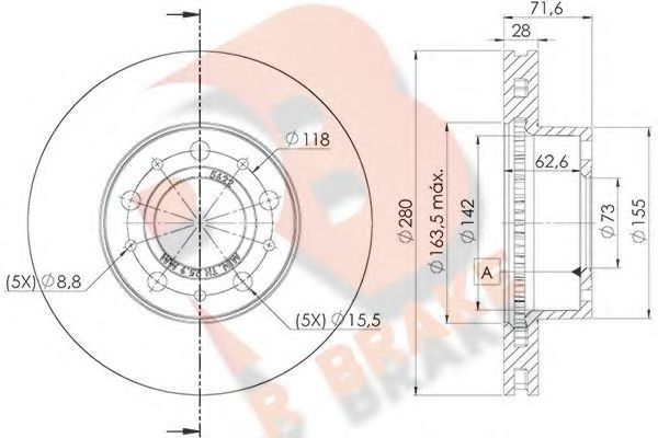 R BRAKE 78RBD25622 Тормозной диск для FIAT (Фиат) R BRAKE 78RBD25622 Тормозной диск для FIAT (Фиат)