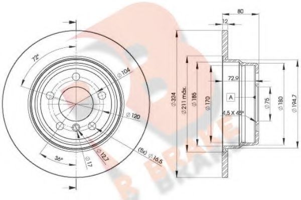 R BRAKE 78RBD26491 Тормозной диск для BMW (Бмв) R BRAKE 78RBD26491 Тормозной диск для BMW (Бмв)