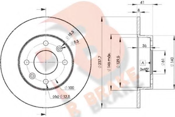 R BRAKE 78RBD26947 Тормозной диск для RENAULT SUPER 5 (Рено Супэр 5) R BRAKE 78RBD26947 Тормозной диск для RENAULT SUPER 5 (Рено Супэр 5)