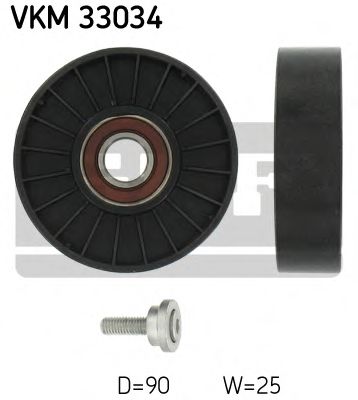 SKF VKM 33034 Паразитный ведущий ролик, поликлиновой ремень для PEUGEOT 406 (Пежо 406) SKF VKM 33034 Паразитный ведущий ролик, поликлиновой ремень для PEUGEOT 406 (Пежо 406)