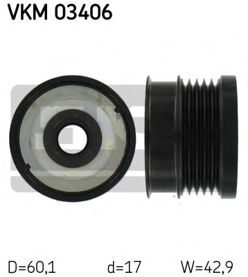 SKF VKM 03406 Механизм свободного хода генератора для OPEL SIGNUM (Опель Сигнум) SKF VKM 03406 Механизм свободного хода генератора для OPEL SIGNUM (Опель Сигнум)