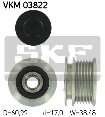 SKF VKM 03822 Механизм свободного хода генератора для MERCEDES-BENZ SPRINTER 3-T (Мэрcэдэс-бэнз Спринтэр 3-т) SKF VKM 03822 Механизм свободного хода генератора для MERCEDES-BENZ SPRINTER 3-T (Мэрcэдэс-бэнз Спринтэр 3-т)