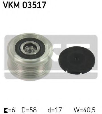 SKF VKM 03517 Механизм свободного хода генератора для OPEL MOKKA (Опель Мокка) SKF VKM 03517 Механизм свободного хода генератора для OPEL MOKKA (Опель Мокка)