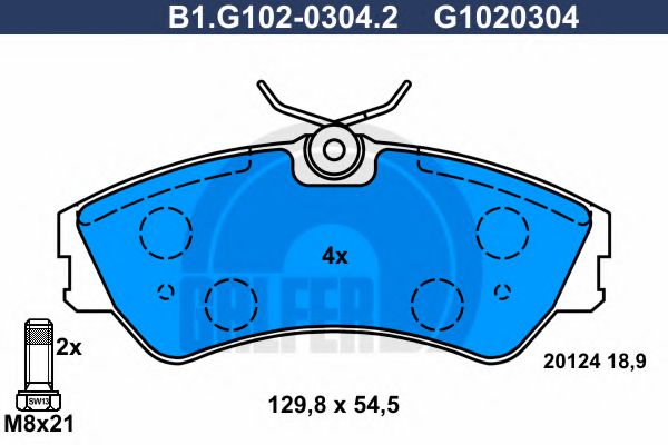 GALFER B1.G102-0304.2 Тормозные колодки для VOLKSWAGEN (Фольксваген) GALFER B1.G102-0304.2 Тормозные колодки для VOLKSWAGEN (Фольксваген)