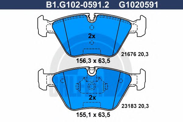 GALFER B1.G102-0591.2 Тормозные колодки для BMW (Бмв) GALFER B1.G102-0591.2 Тормозные колодки для BMW (Бмв)