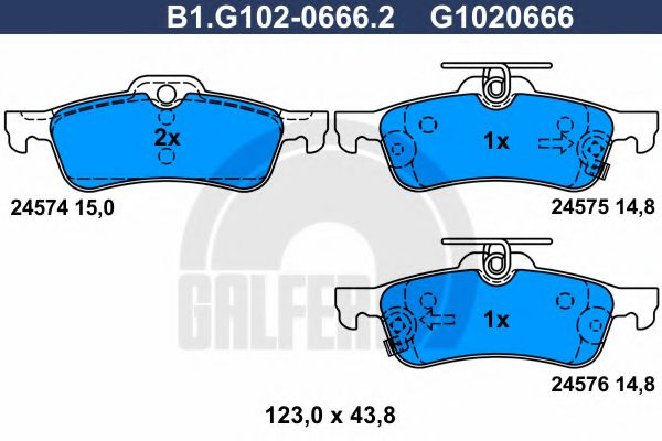 GALFER B1.G102-0666.2 Тормозные колодки для TOYOTA YARIS (Тойота/тоета Ярис) GALFER B1.G102-0666.2 Тормозные колодки для TOYOTA YARIS (Тойота/тоета Ярис)