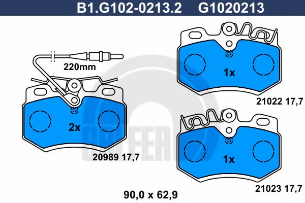 GALFER B1.G102-0213.2 Тормозные колодки для PEUGEOT 205 II (Пежо 205 2) GALFER B1.G102-0213.2 Тормозные колодки для PEUGEOT 205 II (Пежо 205 2)