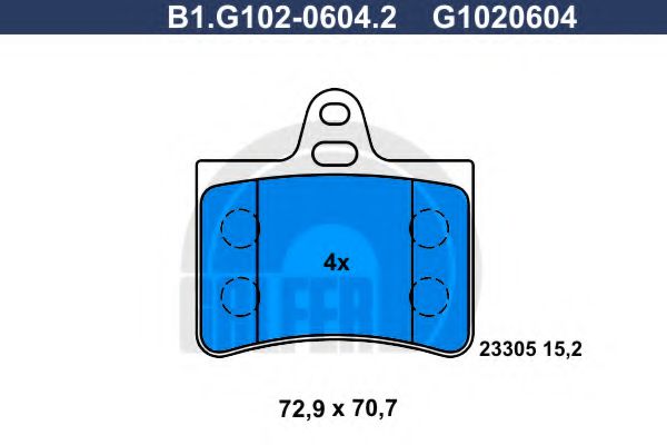 GALFER B1.G102-0604.2 Тормозные колодки для CITROËN C5 II (CитроËн С5 2) GALFER B1.G102-0604.2 Тормозные колодки для CITROËN C5 II (CитроËн С5 2)