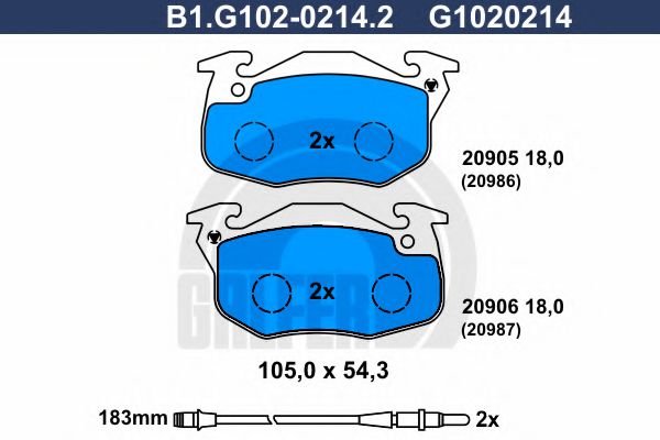 GALFER B1.G102-0214.2 Тормозные колодки для PEUGEOT 205 II (Пежо 205 2) GALFER B1.G102-0214.2 Тормозные колодки для PEUGEOT 205 II (Пежо 205 2)
