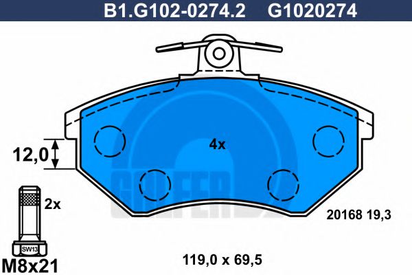 GALFER B1.G102-0274.2 Тормозные колодки для VOLKSWAGEN (Фольксваген) GALFER B1.G102-0274.2 Тормозные колодки для VOLKSWAGEN (Фольксваген)
