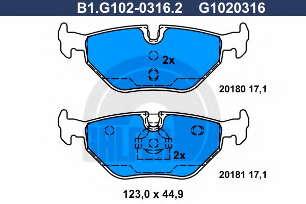 GALFER B1.G102-0316.2 Тормозные колодки для BMW (Бмв) GALFER B1.G102-0316.2 Тормозные колодки для BMW (Бмв)