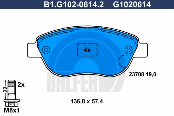 GALFER B1.G102-0614.2 Тормозные колодки для LANCIA MUSA (Лансиа/лянча Муса) GALFER B1.G102-0614.2 Тормозные колодки для LANCIA MUSA (Лансиа/лянча Муса)