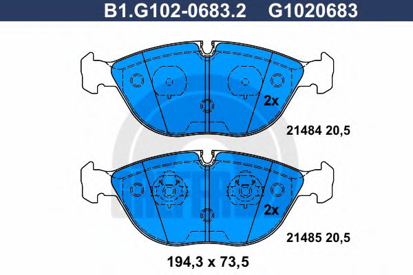 GALFER B1.G102-0683.2 Тормозные колодки для ROLLSROYCE (Роллсроъcэ) GALFER B1.G102-0683.2 Тормозные колодки для ROLLSROYCE (Роллсроъcэ)