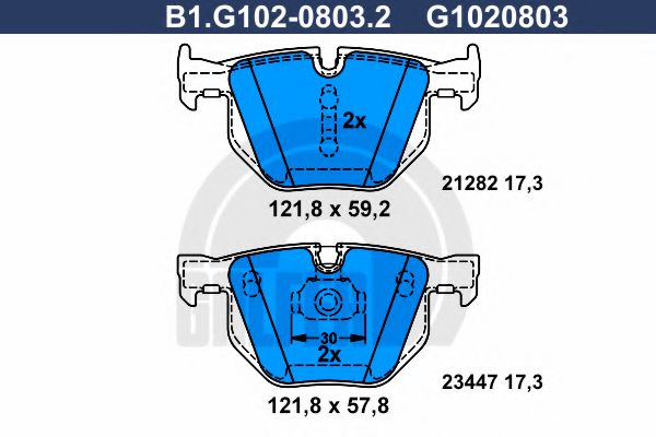 GALFER B1.G102-0803.2 Тормозные колодки для BMW X5 (F15, F85) xDrive 40e GALFER B1.G102-0803.2 Тормозные колодки для BMW X5 (F15, F85) xDrive 40e