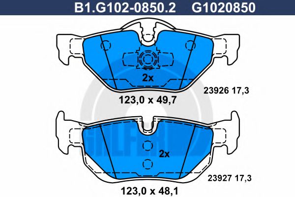 GALFER B1.G102-0850.2 Тормозные колодки для BMW (Бмв) GALFER B1.G102-0850.2 Тормозные колодки для BMW (Бмв)