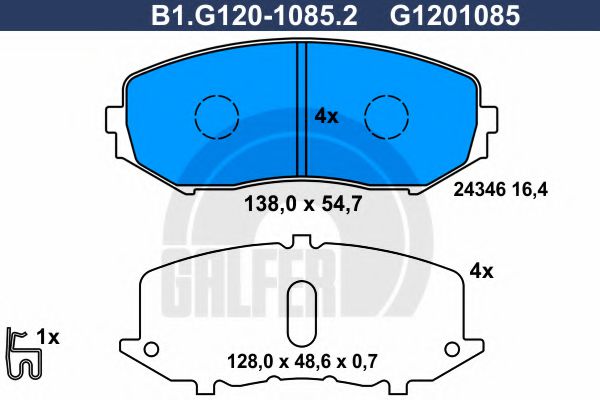 GALFER B1.G120-1085.2 Тормозные колодки для SUZUKI GRAND NOMADE II (Сузуки Гранд номадэ 2) GALFER B1.G120-1085.2 Тормозные колодки для SUZUKI GRAND NOMADE II (Сузуки Гранд номадэ 2)