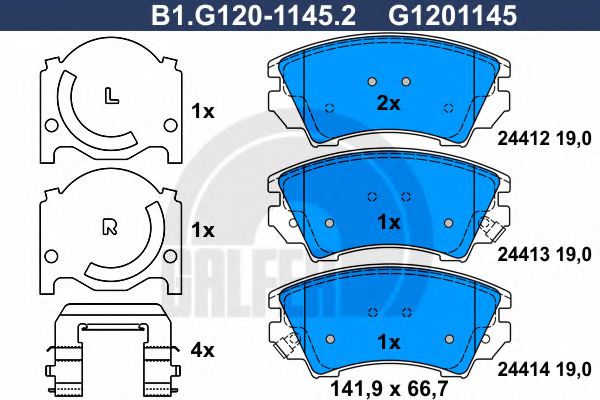 GALFER B1.G120-1145.2 Тормозные колодки для OPEL (Опель) GALFER B1.G120-1145.2 Тормозные колодки для OPEL (Опель)
