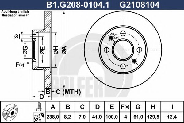 GALFER B1.G208-0104.1 Тормозной диск для RENAULT SUPER 5 (Рено Супэр 5) GALFER B1.G208-0104.1 Тормозной диск для RENAULT SUPER 5 (Рено Супэр 5)