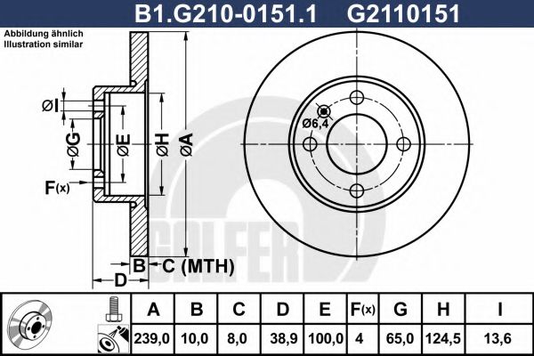 GALFER B1.G210-0151.1 Тормозной диск для VOLKSWAGEN JETTA (Фольксваген Жэтта) GALFER B1.G210-0151.1 Тормозной диск для VOLKSWAGEN JETTA (Фольксваген Жэтта)