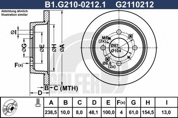 GALFER B1.G210-0212.1 Тормозной диск для HONDA (Хонда) GALFER B1.G210-0212.1 Тормозной диск для HONDA (Хонда)