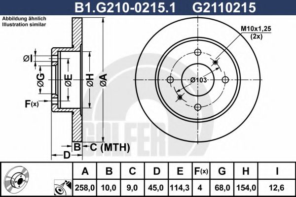 GALFER B1.G210-0215.1 Тормозной диск для NISSAN PRIMERA (Ниссан Примера) GALFER B1.G210-0215.1 Тормозной диск для NISSAN PRIMERA (Ниссан Примера)