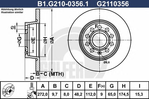 GALFER B1.G210-0356.1 Тормозной диск для SEAT (Сеат) GALFER B1.G210-0356.1 Тормозной диск для SEAT (Сеат)